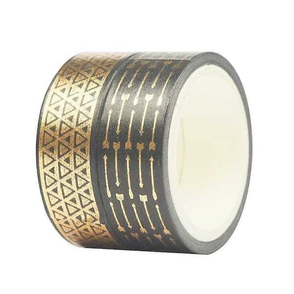 10 ruller sort guld folie Washi tape sæt papir scrapbooking selvklæbende maskering DIY