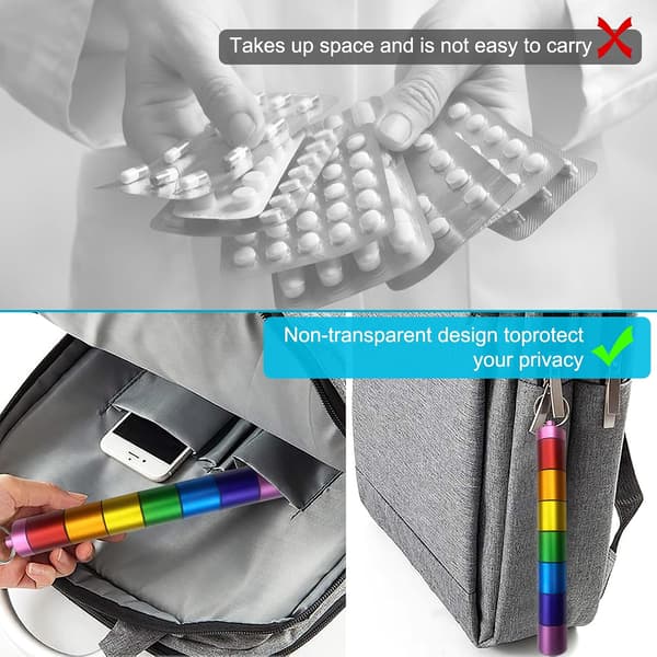 Weekly Pill Box, Removable Portable Medicine Storage, Waterproof