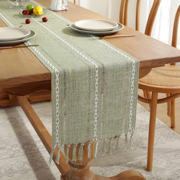 Crocheted Cotton and Linen Tablecloth Rustic Country House DXGHC