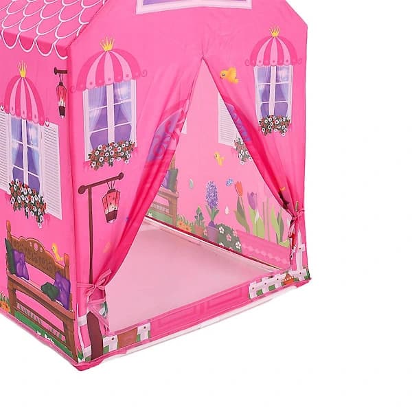 Flickors Lektält Rosa Prinsesslott Pop Up -teltta Sisä- ja ulkokäyttöön [C]