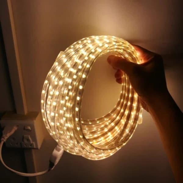 LED-stripe, Vanntett LED-stripe, Lyssterk LED-stripe 220v, 5050 Ip65 Vanntett LED-stripe, Varmhvit (6m)