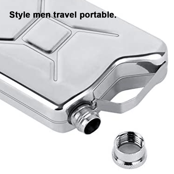 Stainless Steel Hip Flask with Leak-Proof, Unbreakable, Creative Design for Camping, Picnic, Outdoor Use, Silver
