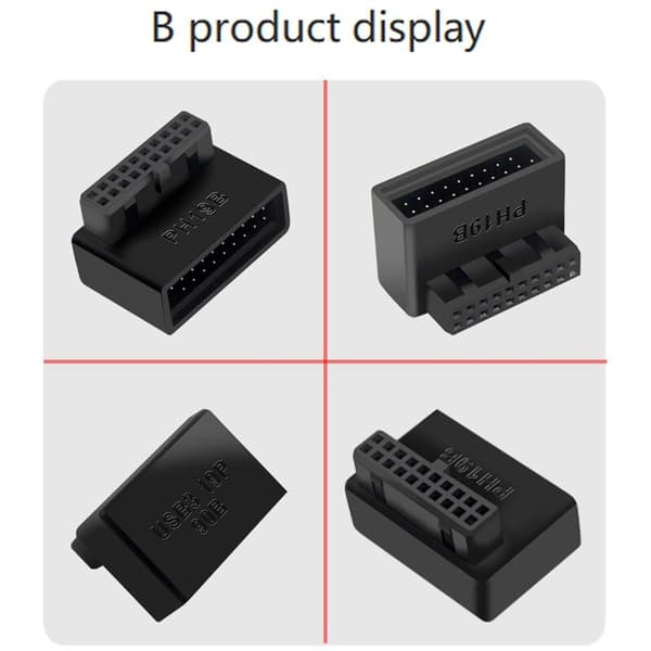 2 STK PH19B Computer Bundkort Hoved USB3.0 19/20P Stik 90 Graders Konverter Desktop Bundkort Adapter