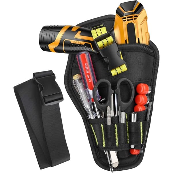 Tool Belt, Tool Holster Belt with Adjustable Belt and Open Loops for Storing Tools and Drills