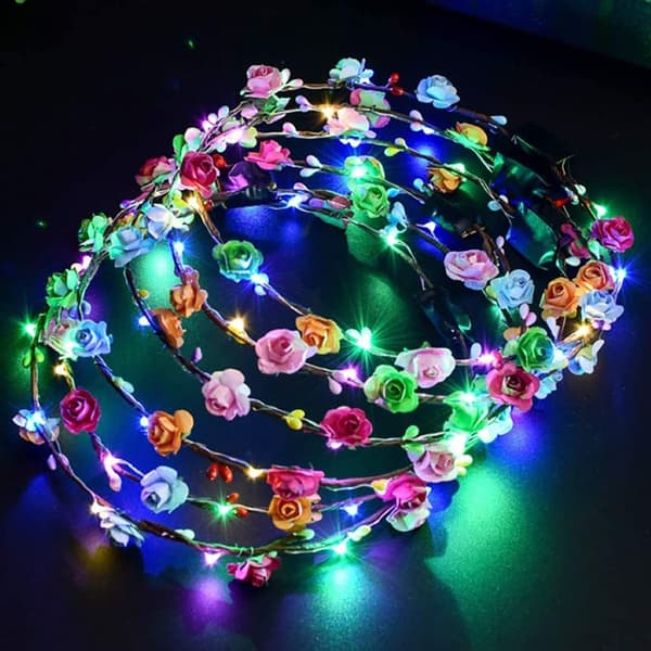 LED-blomsterkrone 10 stk. Lysende LED-blomsterpandebånd Lysende 10 LED KLB