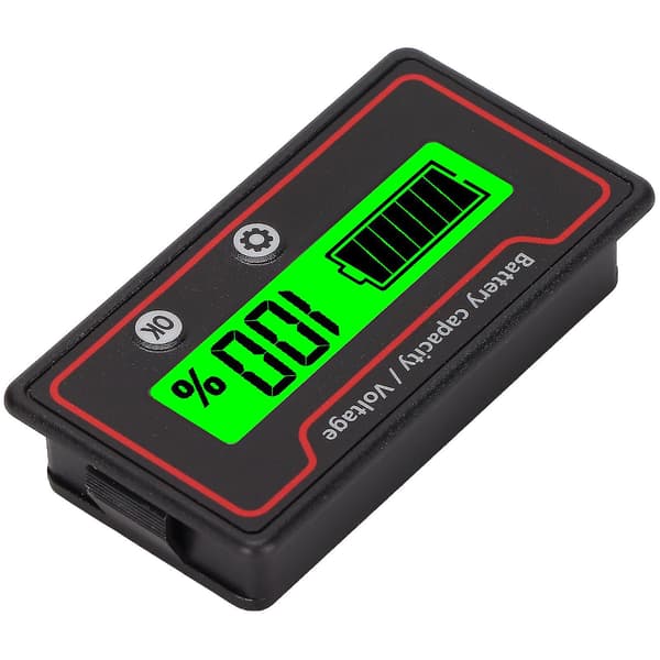 Batterimåler Lysalarm LCD-Display Sikker Batterikapacitet Spændingsmåler Til El-køretøjer 1284vgrøn Lys