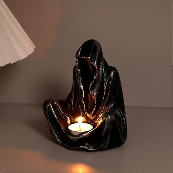Ghost Candlestick Halloween Horror Gothic Candlestick Gothic Scary Tealight Holder Horror Candlestick White