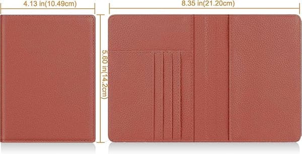 Læder Rejsepas Etui Pas Etui Blokering, Læder Kort Etui, Rejsedokument Organizer Etui Brun Brown
