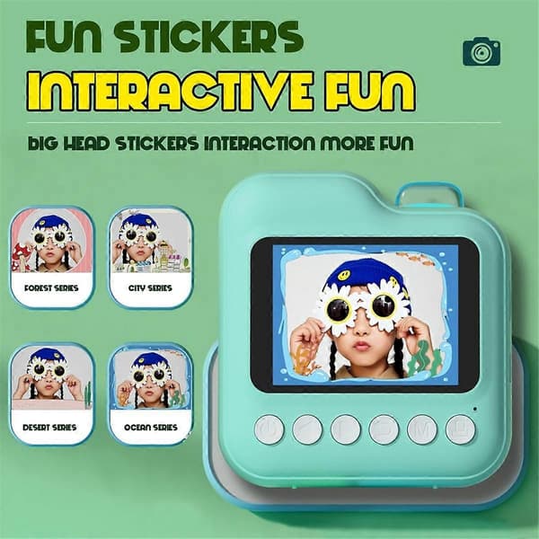 Kids Instant Printer Camera Gift Children Digital Video Camera Photo Thermal Printing Camera Pink