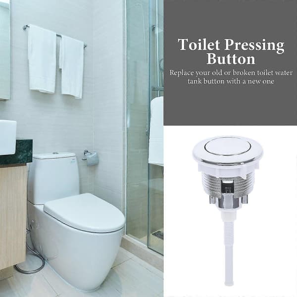 Tilbehør til toiletskylleknap, udskiftningsknap til dobbeltskyl, vandtankknap, toiletknap med stang