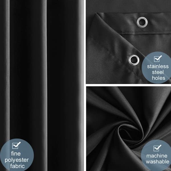Lite mørkt svart gardin vanntett stoff vaskbar polyester Mi
