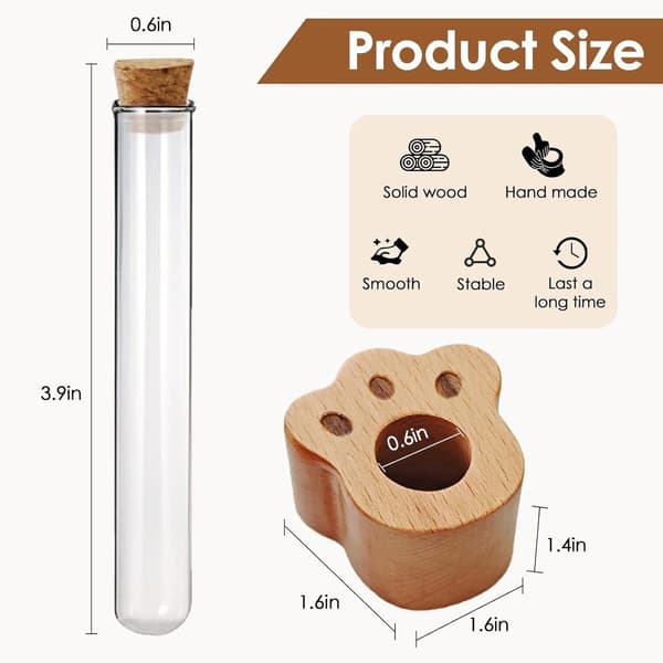 Katteknurhårskrukke Mini Glasvase - Elegant Holder til Katteknurhår - Mindegave til Kæledyrselskere
