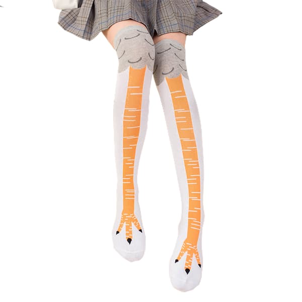 Julekyllingebenstrømper Lange 3D Cosplay Julestrømper Rosarød Rosarød Lang Rose red Long