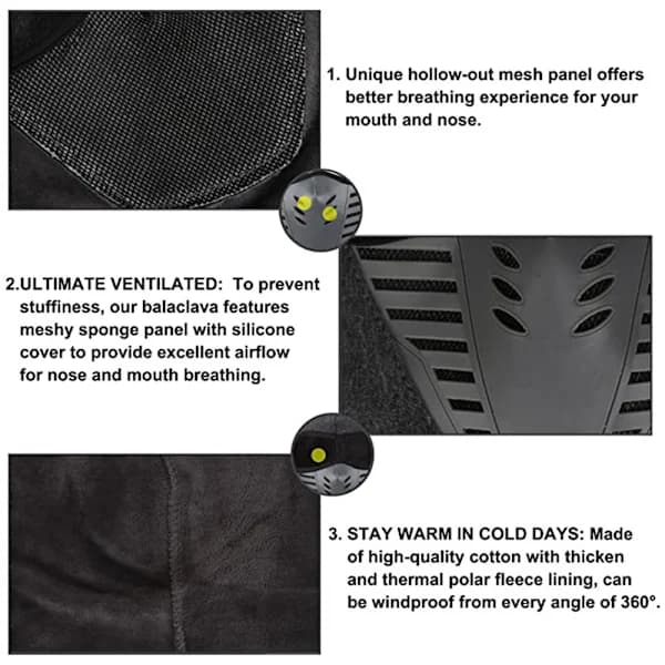 Thicker Face Warmer for Skiing, Winter, Outdoor, Snowboarding, Windproof C