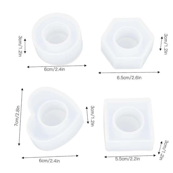 Kristall Epoxy Förvaringslåda Form DIY Hexagonal Rund Fyrkantig Servettring Spänne Silikonform