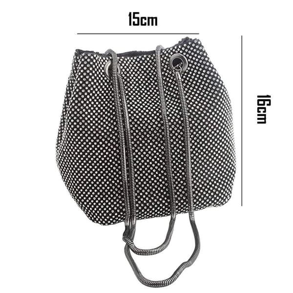 Mode Dame Brudepige Dame Pige Bryllupsaften Clutch Taske Sort