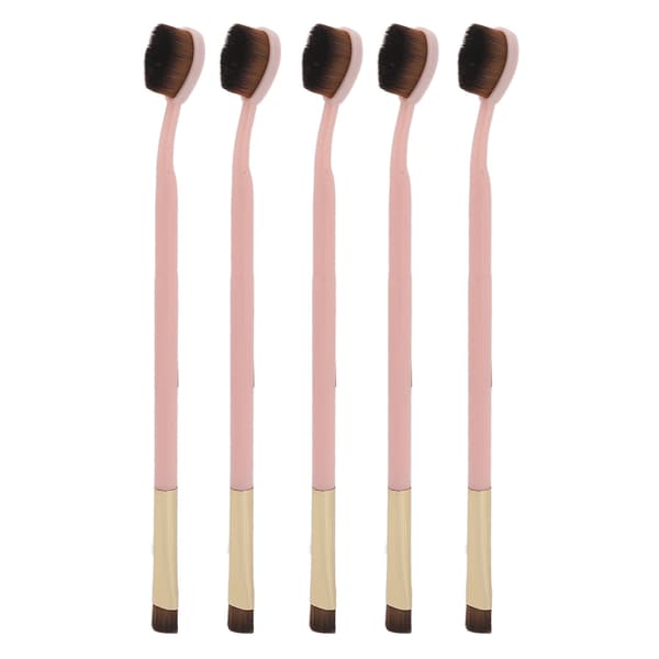 5 Pcs Toothbrush Foundation Brush Pink Handle Soft Double-Sided Makeup Eyeshadow Brush Cosmetic Tool