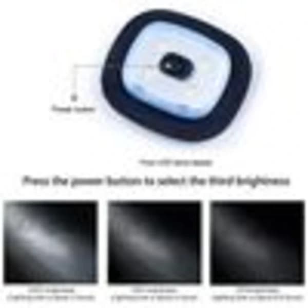 Rechargeable USB LED Headlamp with 4 Waterproof Lights and High Stretch (Black)