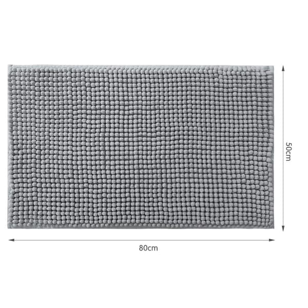 Sklisikker badematte 50x80cm mikrofiber chenillematte til bad
