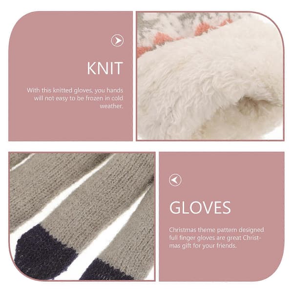 Dame Termiske Hansker Jule Jacquard Full Finger 1 Par