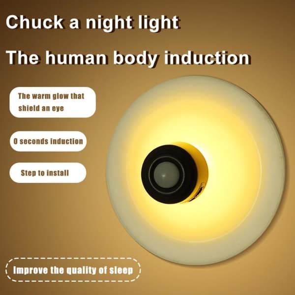 LED Night Light Suction Cup Motion Activated Ceiling Light Wall Lamp Nightlight for Bedroom Bathroom Nursery Hallway Kitchen Outdoor