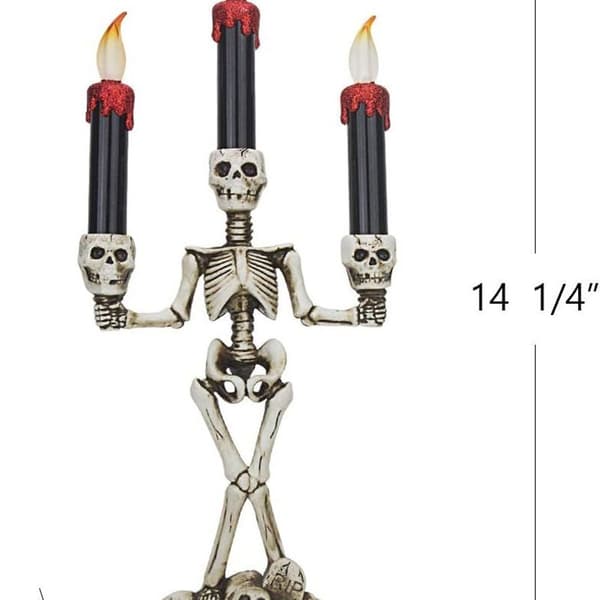Flammeløst LED Halloween-lys og kranie-lysestage Flammeløst LED-lys til