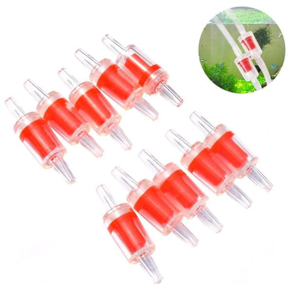 10 st akvarieluftpump backventil röd KLB