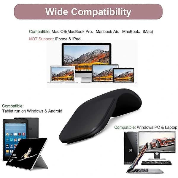 Mus Arc Touch Bärbar Ergonomisk Datormus Arc Vikbar Mus