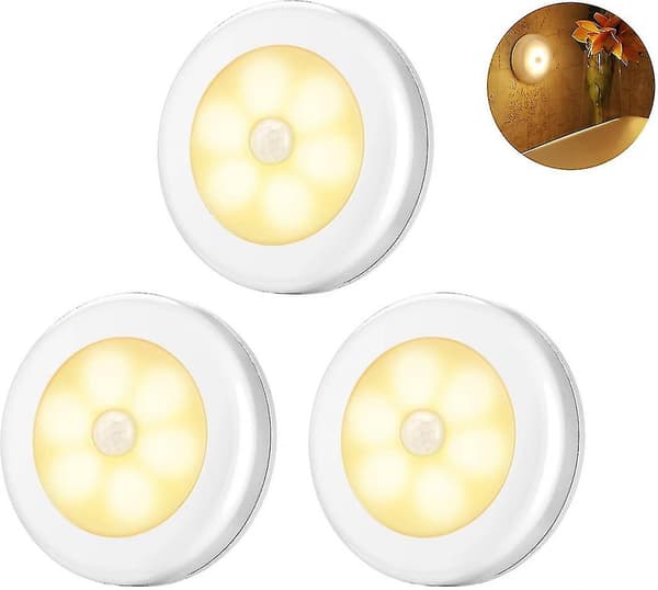 Nattlampe med bevegelsessensor, automatisk på/av, garderobebelysning, bevegelsessensor nattlampe for