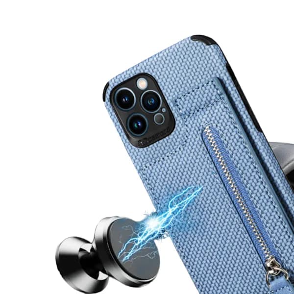 Læder Kortholder Magnetisk Pung Mobilcover iPhone 14 / 14 Pro / 14 Pro Max, iPhone 13 / 13 Pro / 13 Pro Max, iPhone 12 / 12 Pro / 12 Pro Max sort