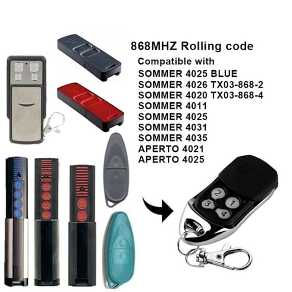 Garage Door Remote Control for SOMMER 4020 4026 TX03-868-4 TX03-868-2 868 MHz Rolling Code 4 Buttons Hand Transmitter_yux