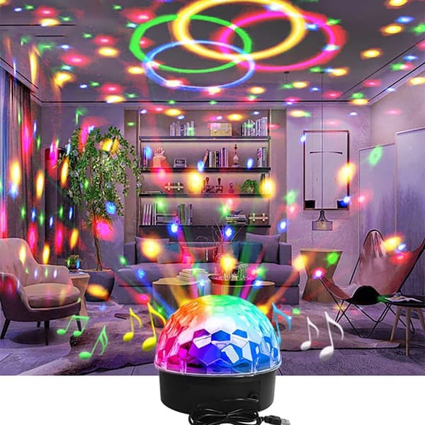 Diskokugle Diskolys Fest Diskolys Projektor LED Festlampe 9 Farver