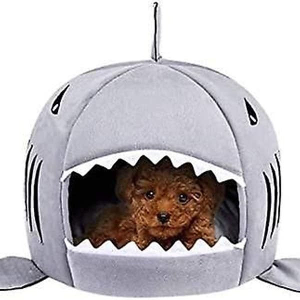 Cat Cave Bed, Shark Pet Basket, 2 in 1 Sofa and Cozy Nest, Warm KLB