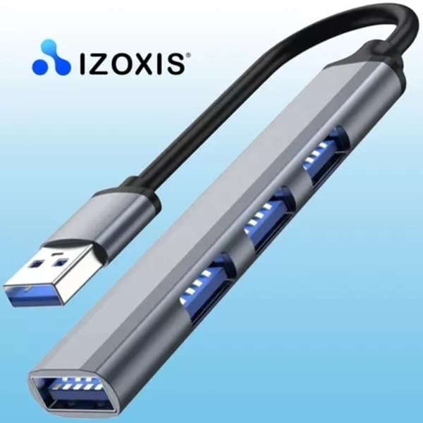 Kompakt og alsidig 4-ports USB-hub Sort
