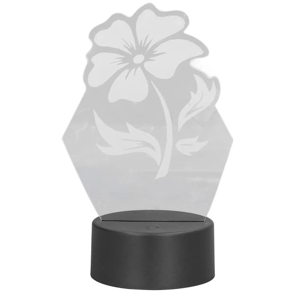 3D natlampe, 7 farver, touch-kontrol, 3D levende blomsterform KLB