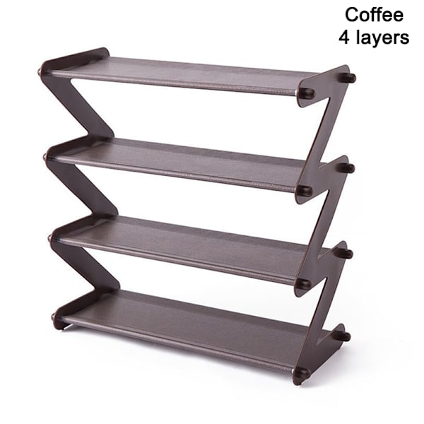Stackable Organizer 4/5-Layer Multi-Layer Organizer for Shoes and Daily Necessities at Home Coffee 4 Layers Coffee 4 Layers
