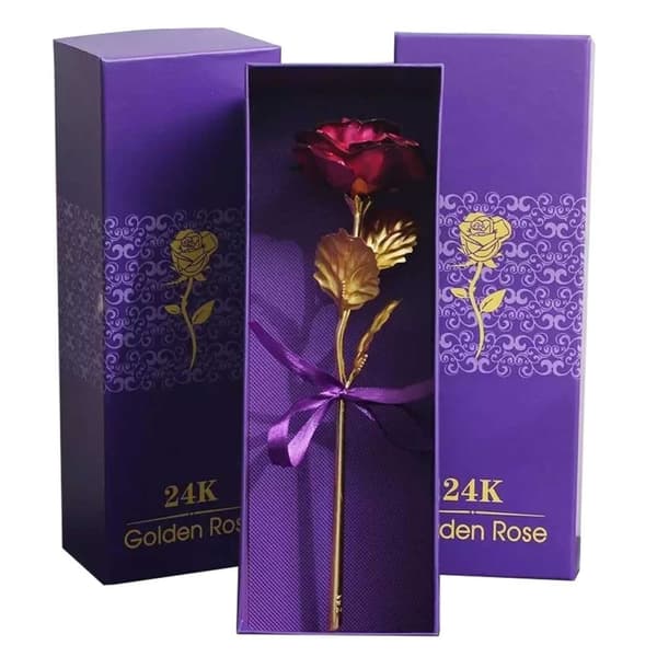 Pink 24k Gold Plated Rose 24k in Gift Box