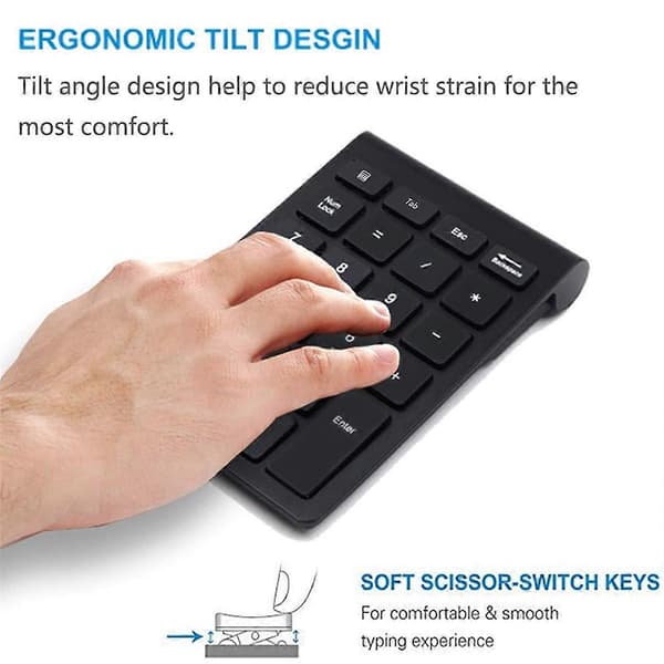 2.4G Trådløst Mini Bærbart Ergonomisk Numerisk Tastatur