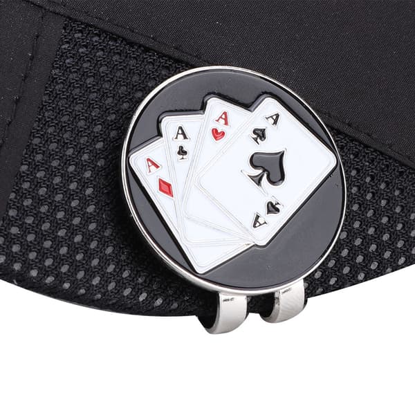 Magnetisk golfcaps hattvisirklips ballmarkør tilbehør (Poker)