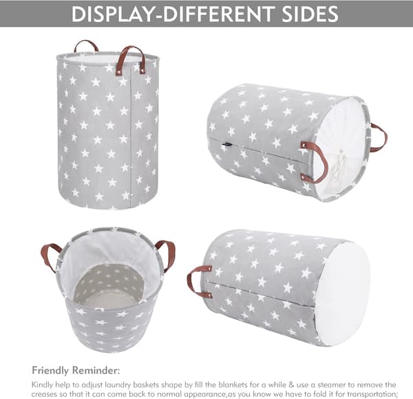 19-inch Freestanding Laundry Hamper with Lid, Foldable Large