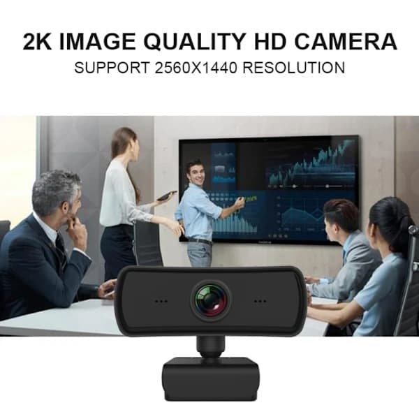 HD-webkamera for PC, webkamera med mikrofon, 60 FPS oppdateringsfrekvens, Plug and Play