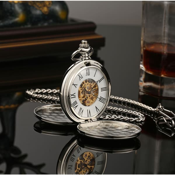 Double Opening Two-Sided Non-Automatic Mechanical Pocket Watch cl