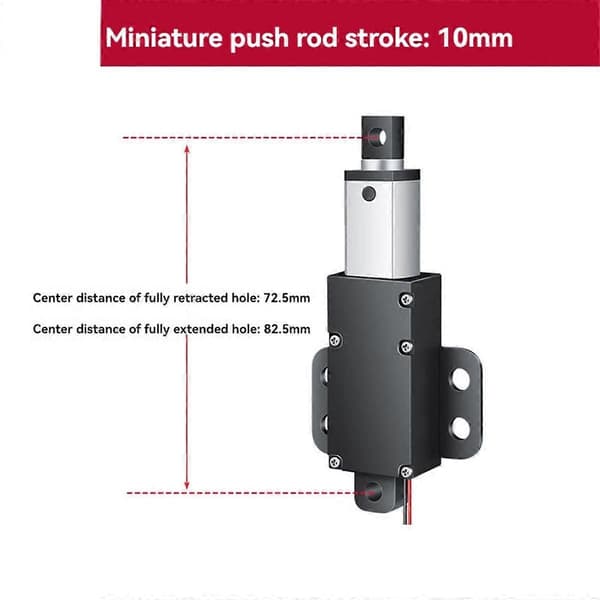 12V 150N Liten linjär ställdon 10mm slaglängd linjär drivmotor 4mm/s hastighet mini elektrisk tryckstång