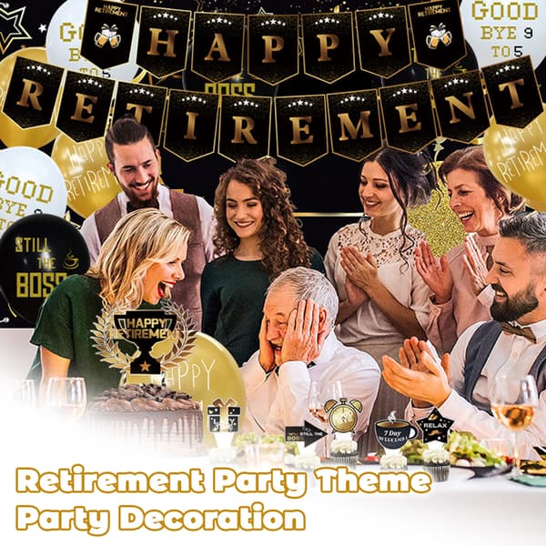 Retirement Party Theme Pull Flag Emulsion Balloons Package Party Decoration Set 1 Set 1
