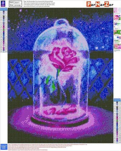 ParNarZar Ros DIY 5D Diamantmaling Fuld Sæt Krystal Rhinestone Broderi