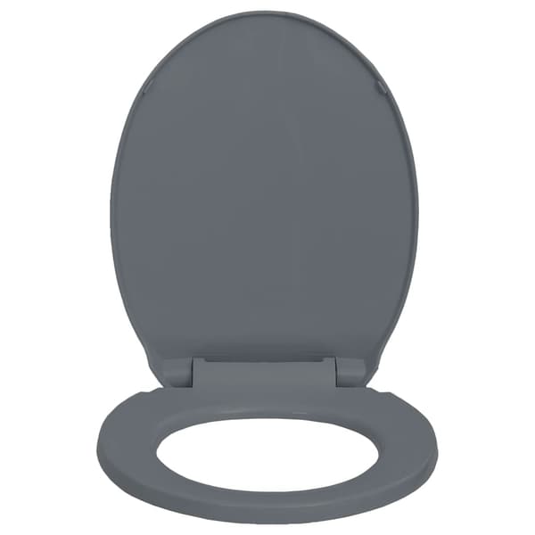vidaXL Toiletsæde med soft close grå oval grå gray