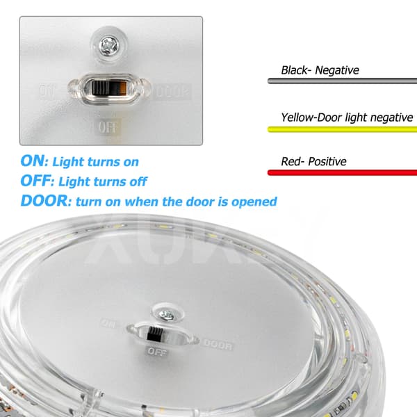 24LED 12V White Ceiling Dome Light Interior Round Reading Lamp