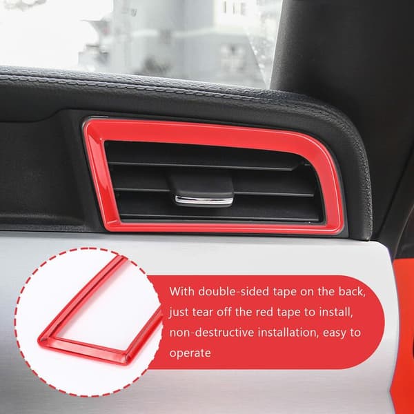 Interior Accessories Side Air Vent Trim Accessories Dashboard Side Air Outlet Panel for 2015-2017 (Gloss Red)