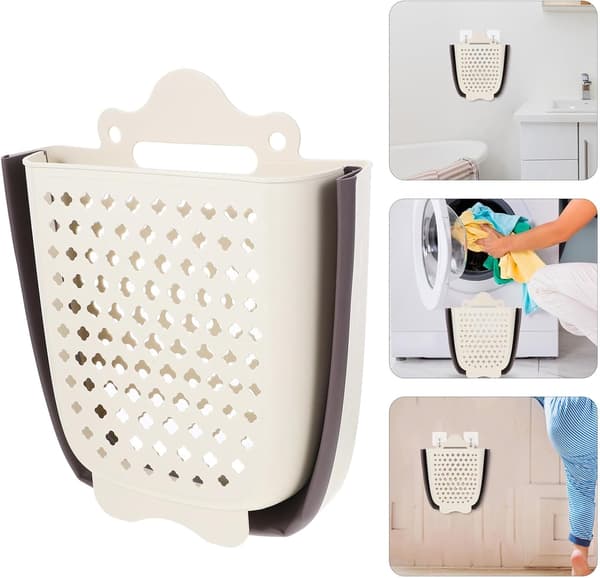 Laundry Basket Foldable Laundry Hamper Clothes Basket Wall-Mounted Dirty Clothes Hamper Space-Saving Washing Machine