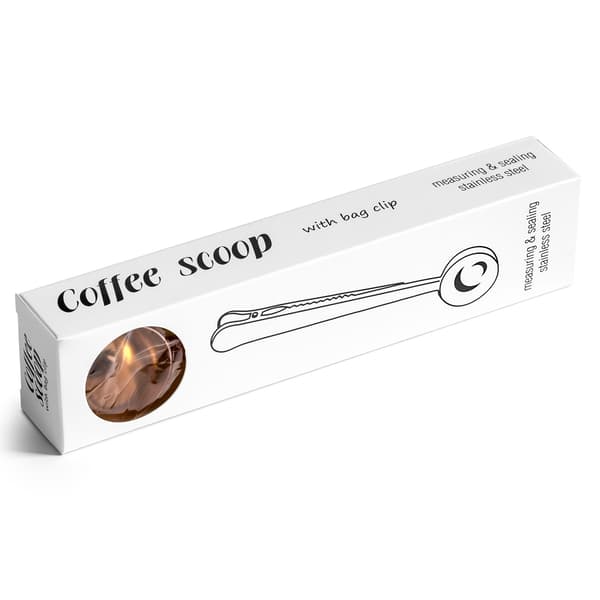 Kaffeskje med klemme - rustfritt stål